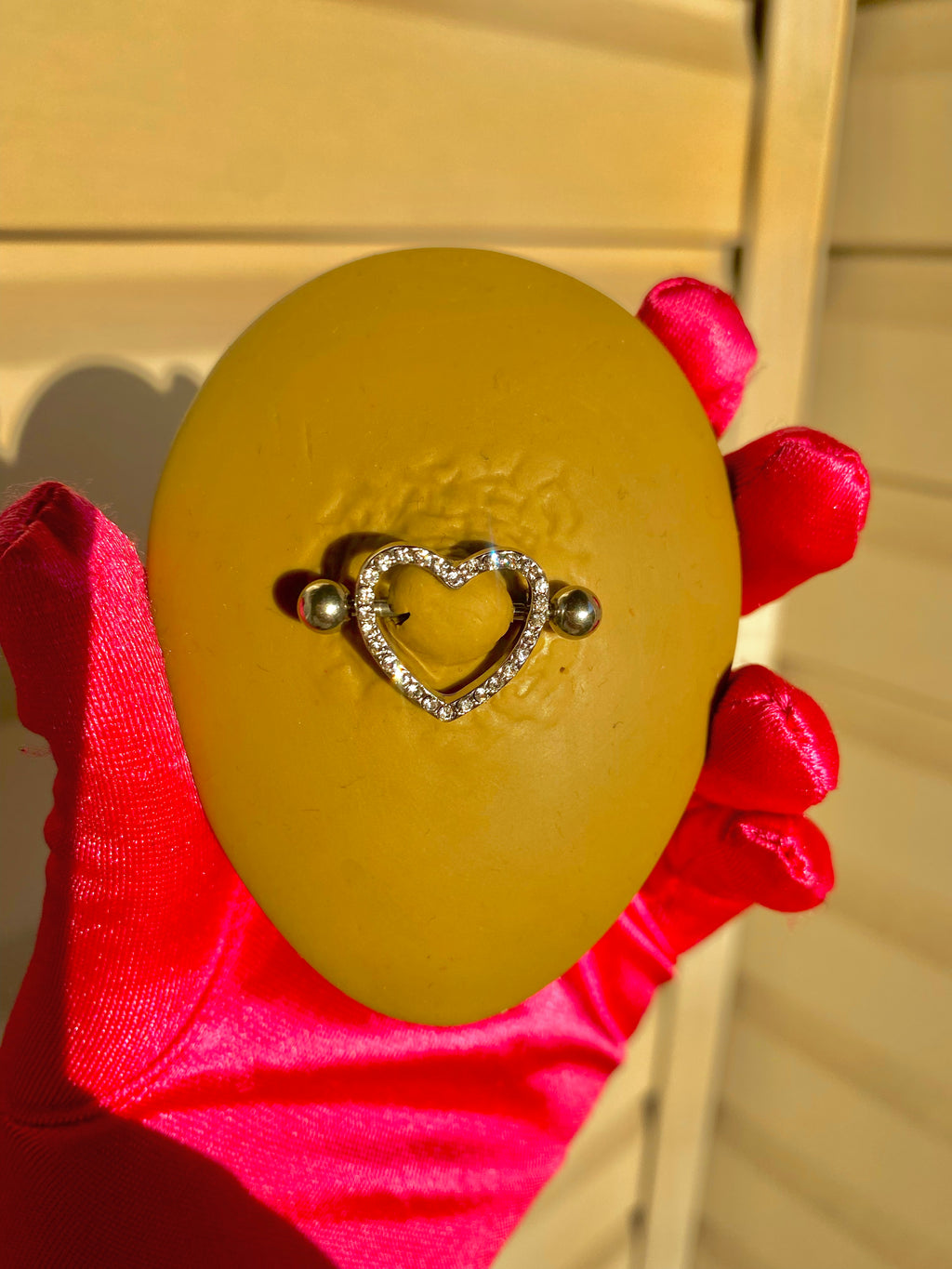 Heart on Ice Nipple Rings