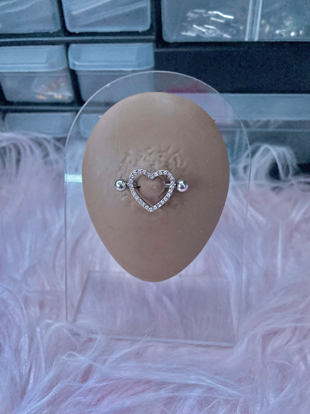 Heart on Ice Nipple Rings