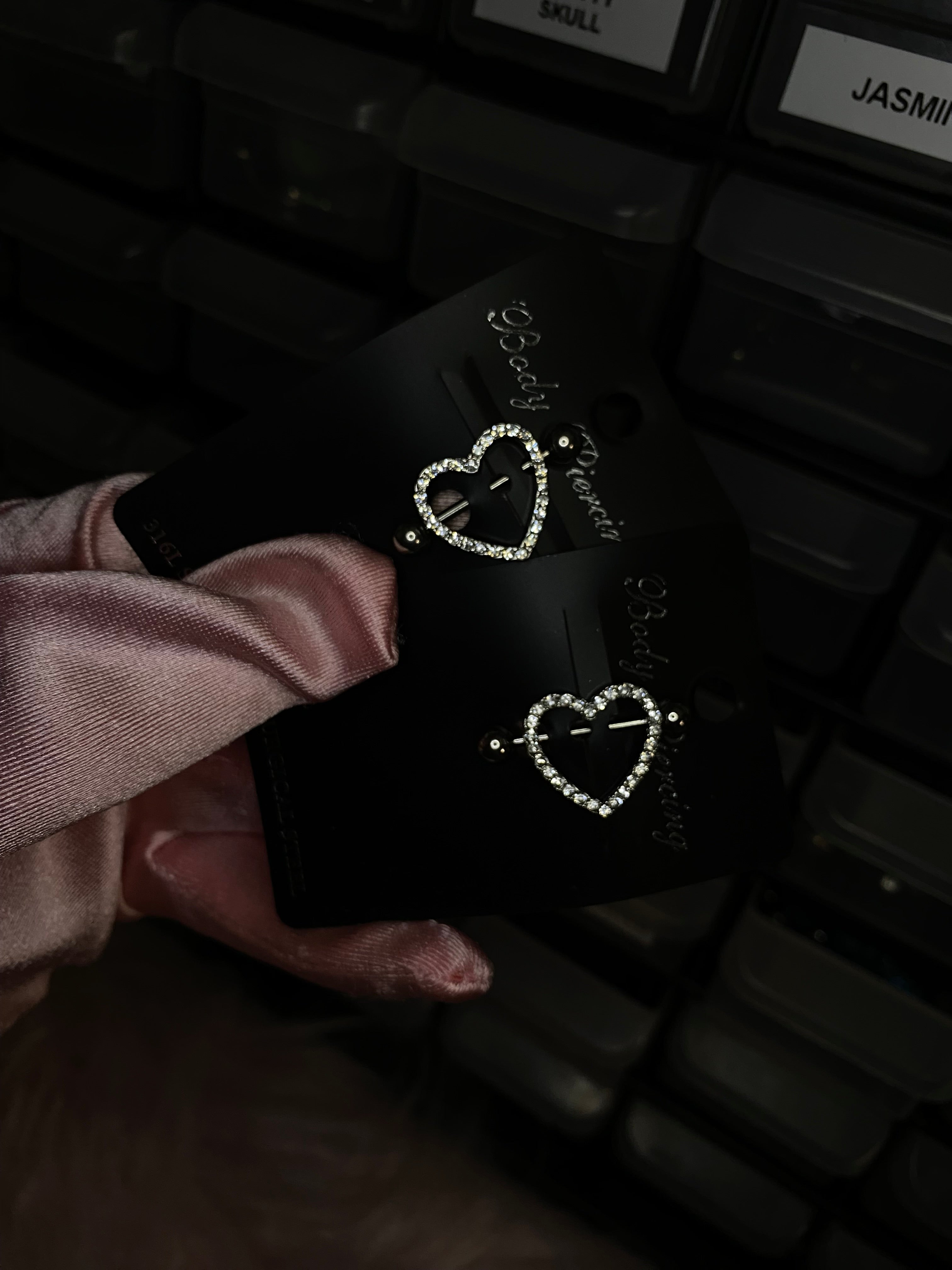 Heart on Ice Nipple Rings