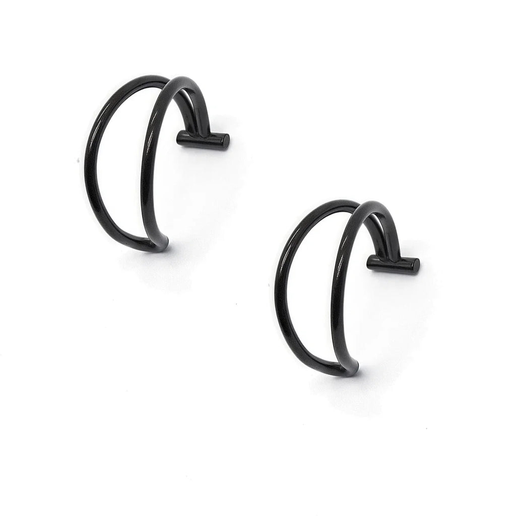 2 Piece Set Stainless Steel Clip-On Nose and Lip Rings | Punk Style Fake Piercing Jewelry