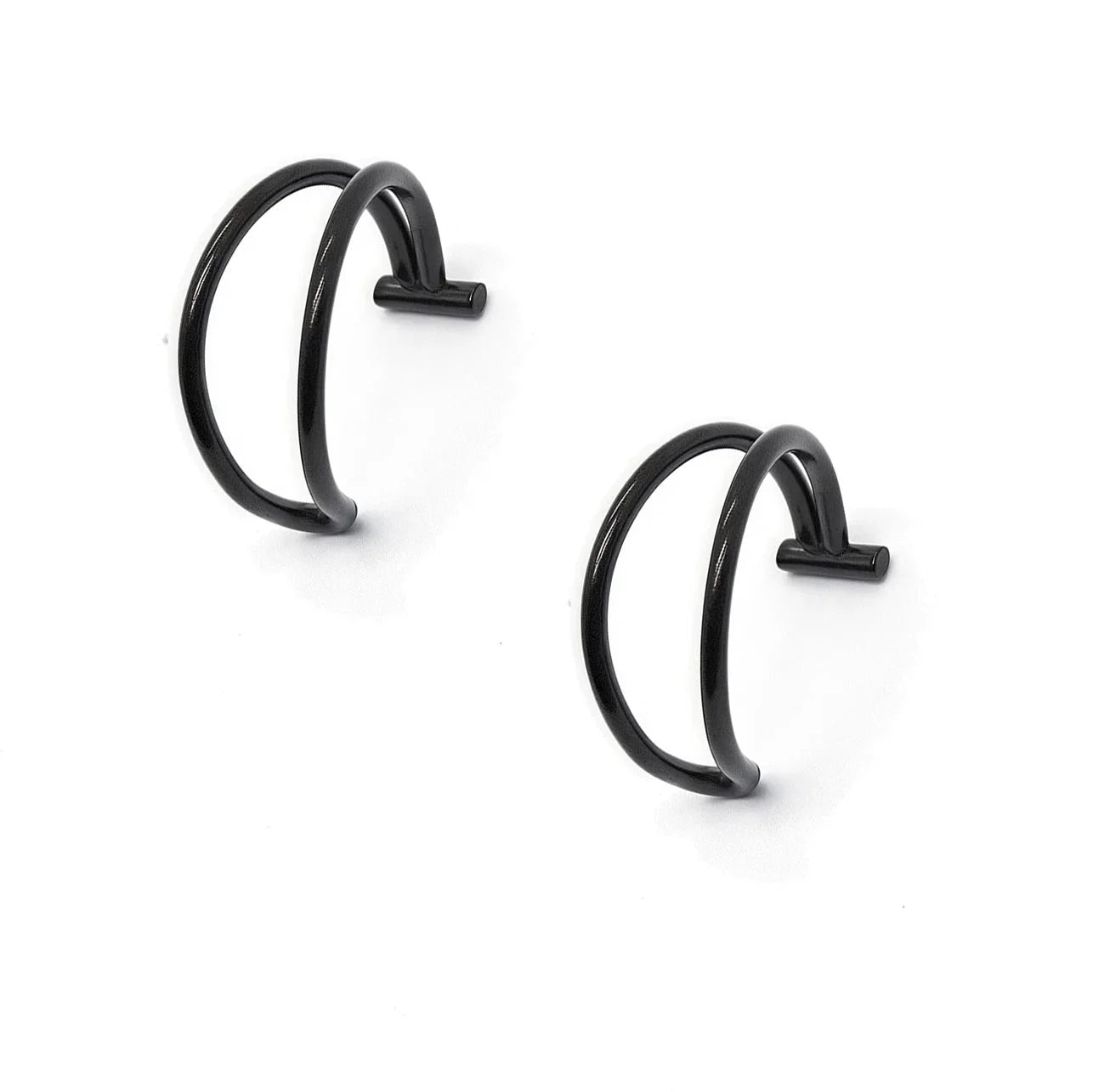 2 Piece Set Stainless Steel Clip-On Nose and Lip Rings | Punk Style Fake Piercing Jewelry