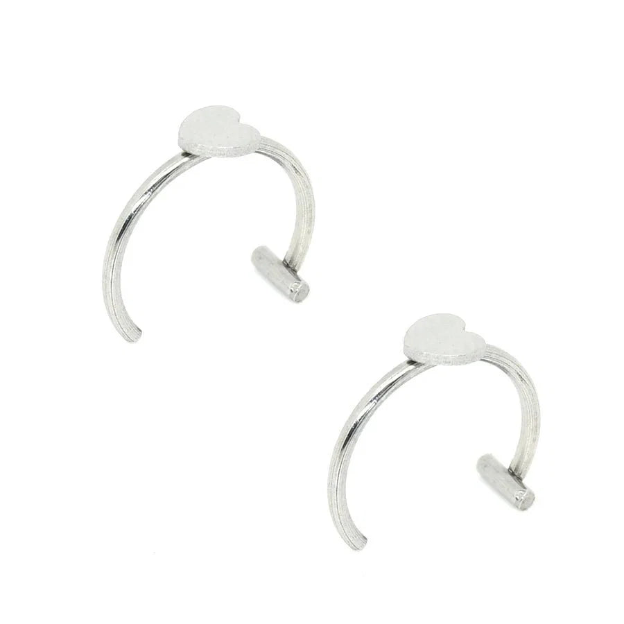 2 Piece Set Stainless Steel Clip-On Nose and Lip Rings | Punk Style Fake Piercing Jewelry