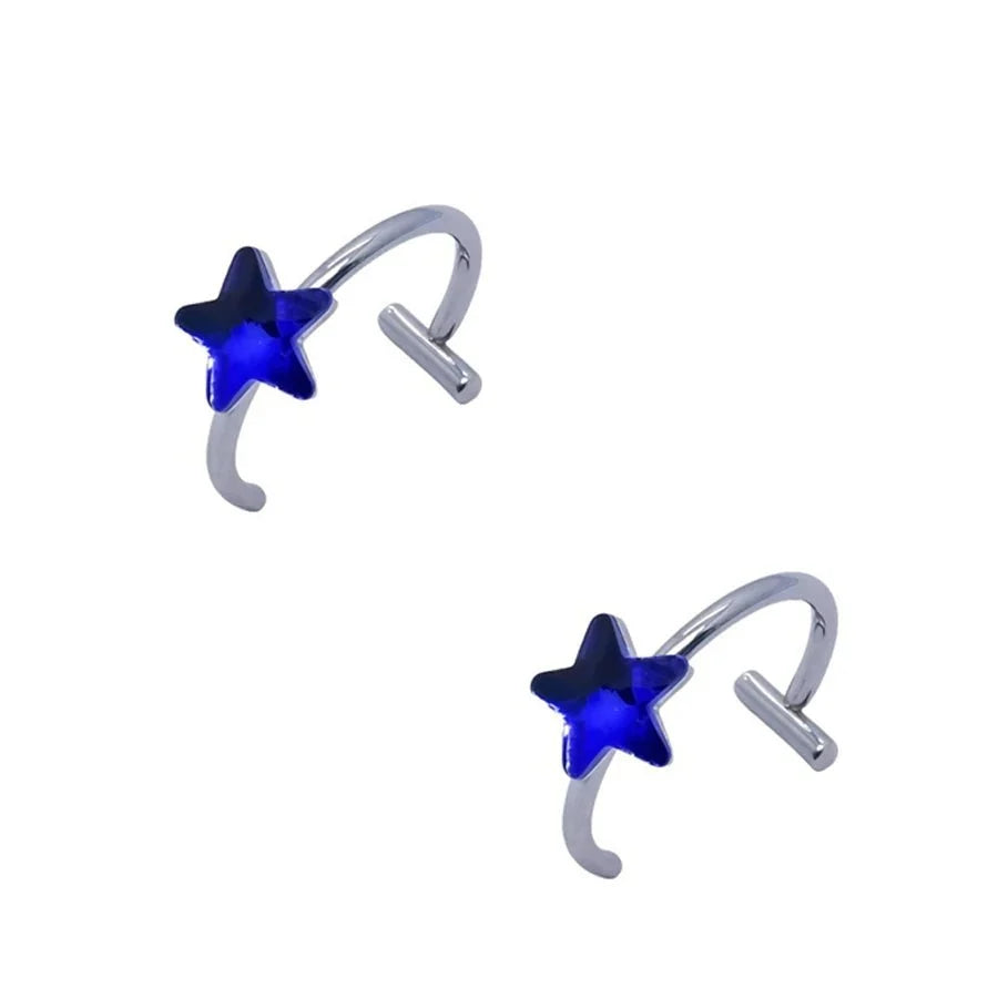 2 Piece Set Stainless Steel Clip-On Nose and Lip Rings | Punk Style Fake Piercing Jewelry