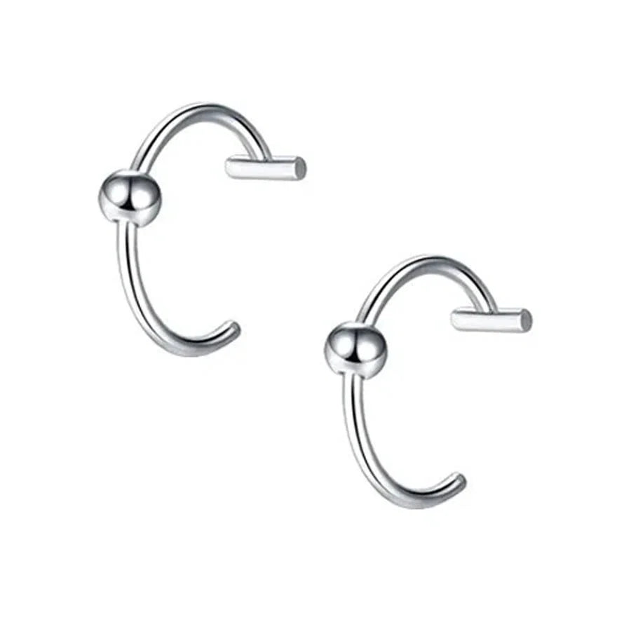 2 Piece Set Stainless Steel Clip-On Nose and Lip Rings | Punk Style Fake Piercing Jewelry