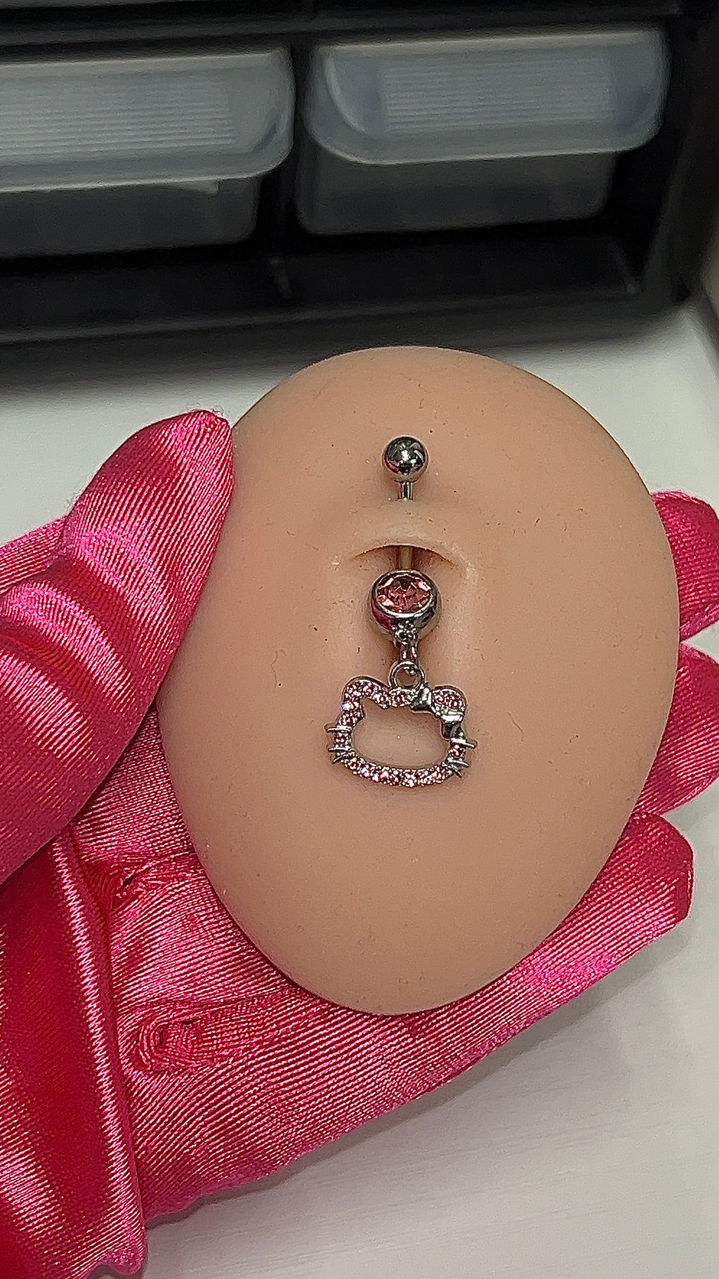 Pink Kitty Belly Ring
