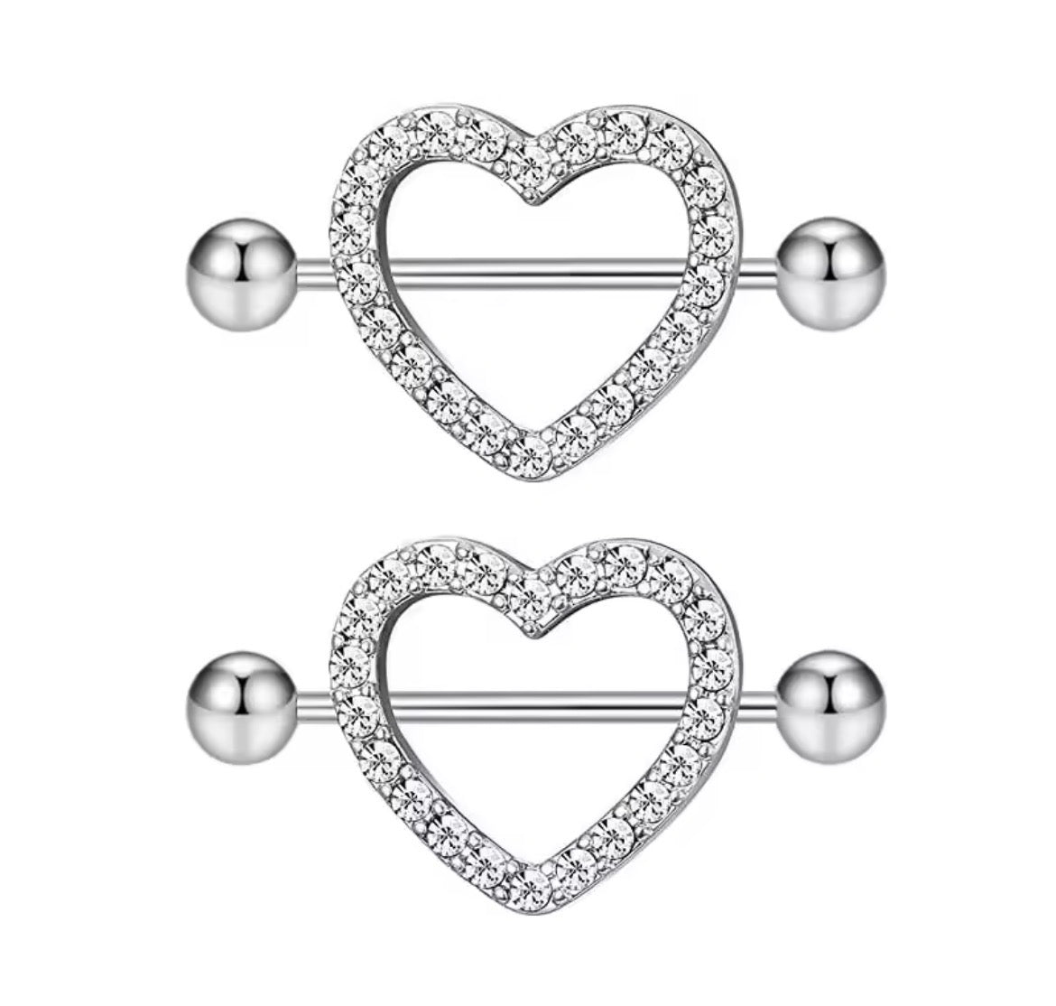 Heart on Ice Nipple Rings