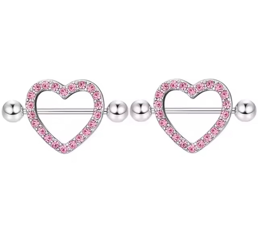 Heart on Ice Nipple Rings