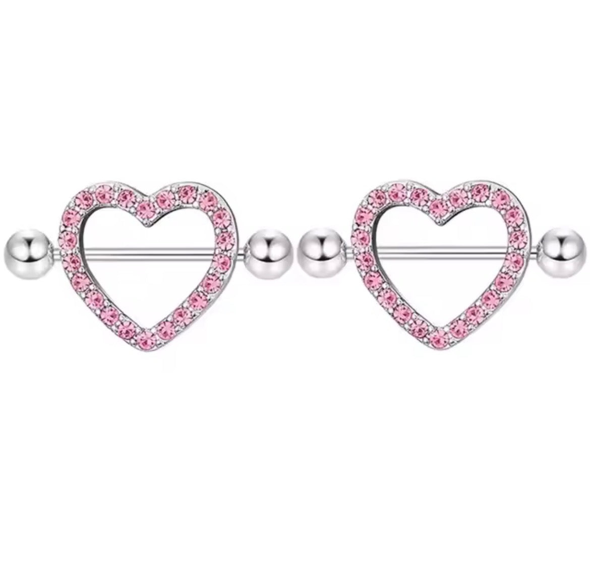 Heart on Ice Nipple Rings