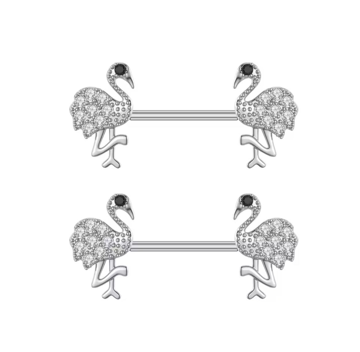 Flamingo Nipple Rings
