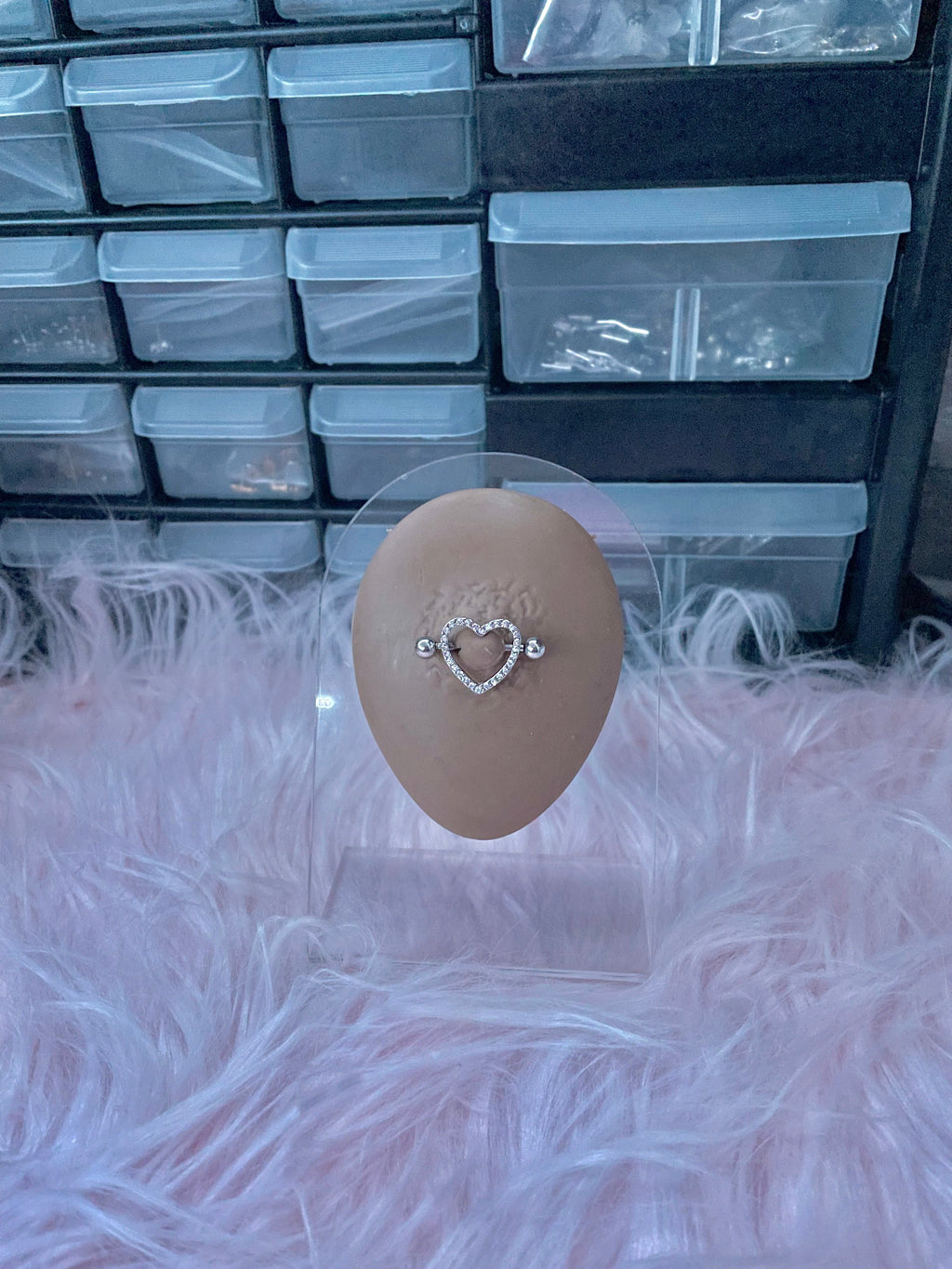 Heart on Ice Nipple Rings