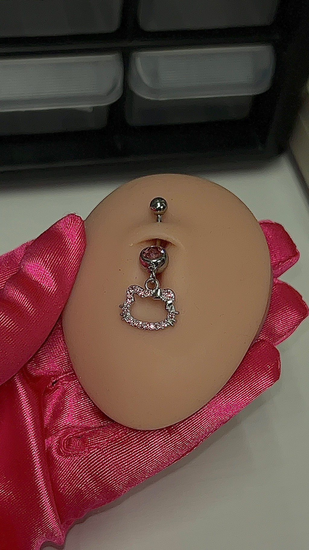 Pink Kitty Belly Ring