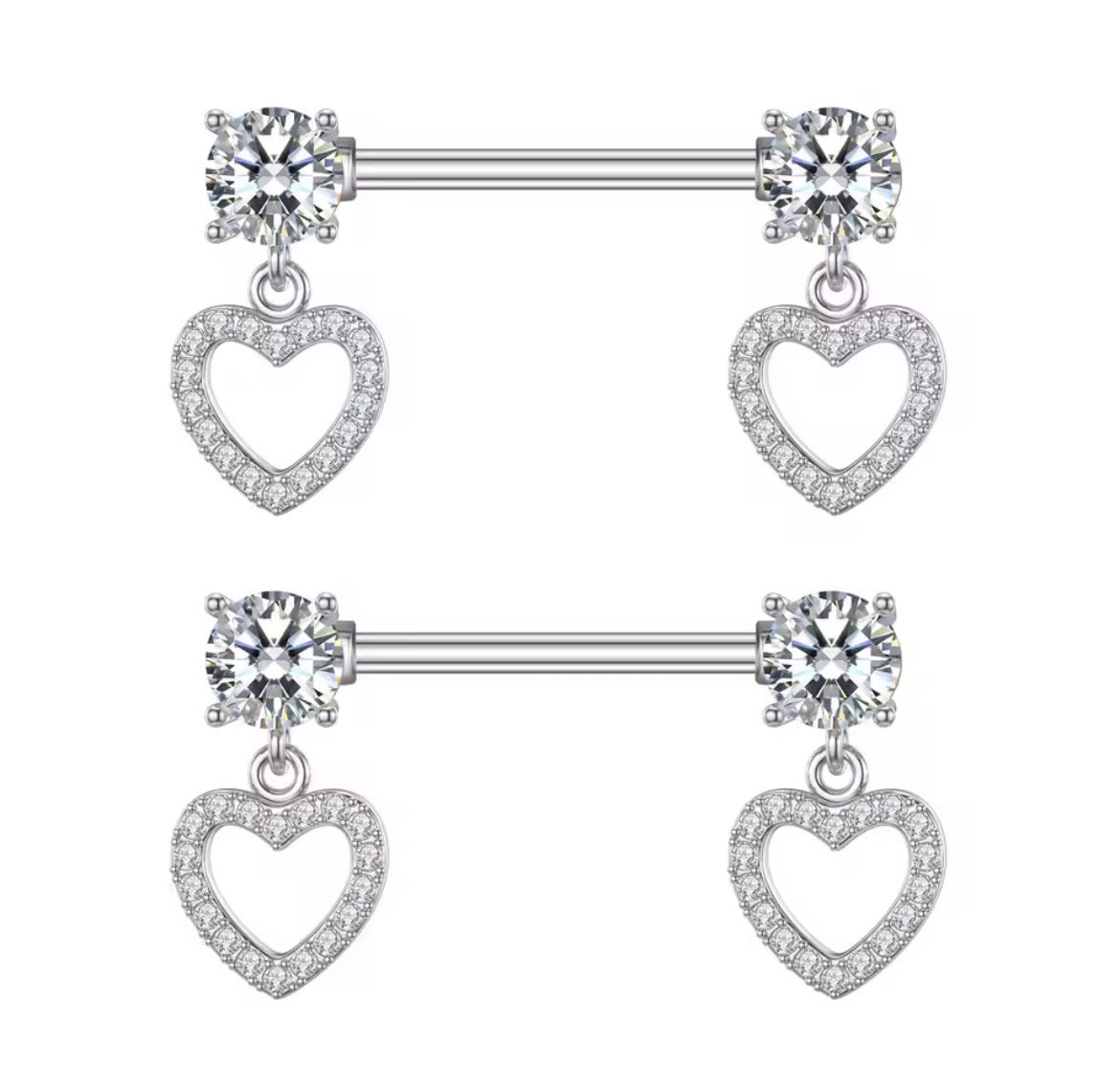 Heart Drop Nipple Rings