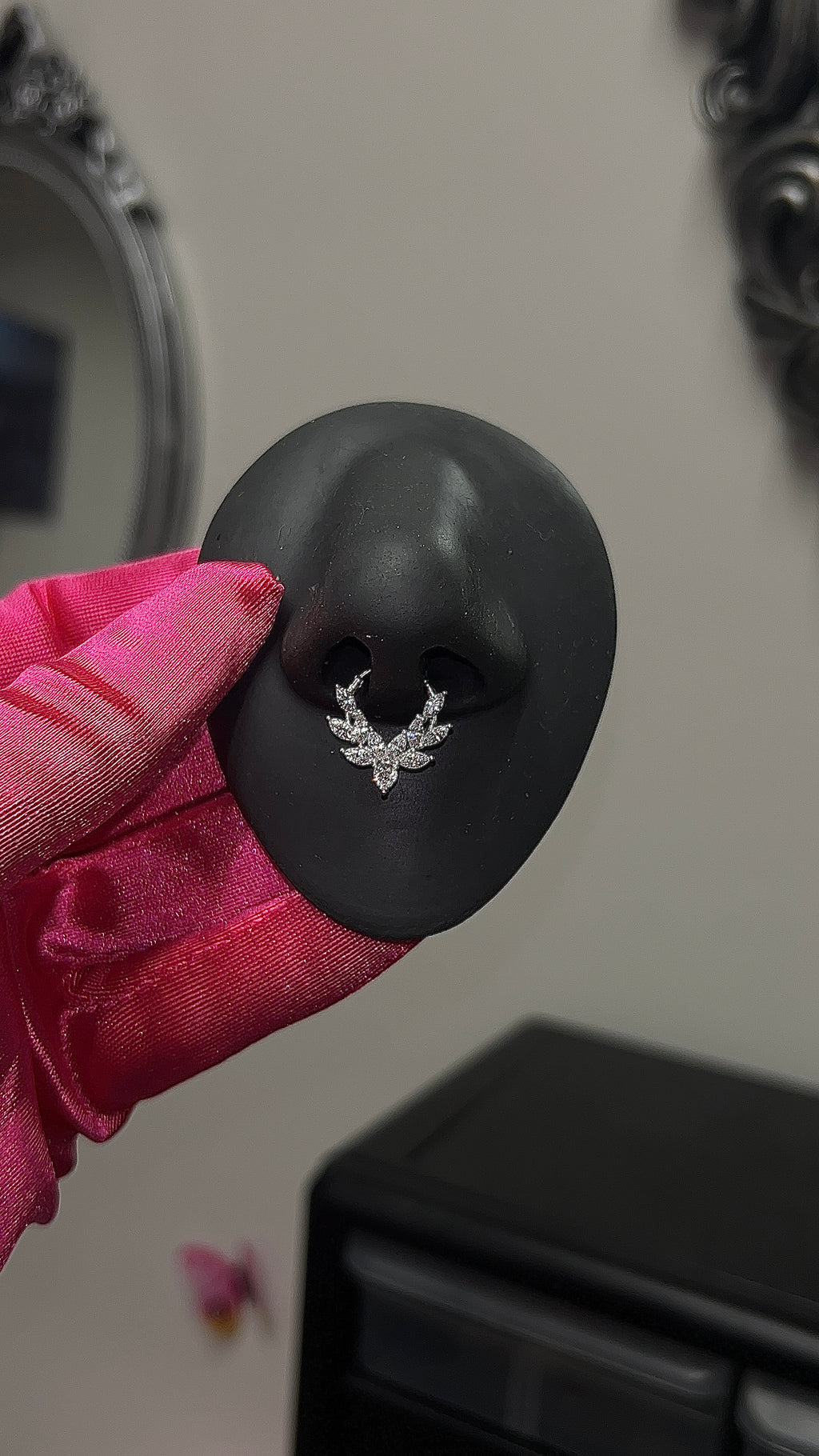 Silver Diamond Septum Ring