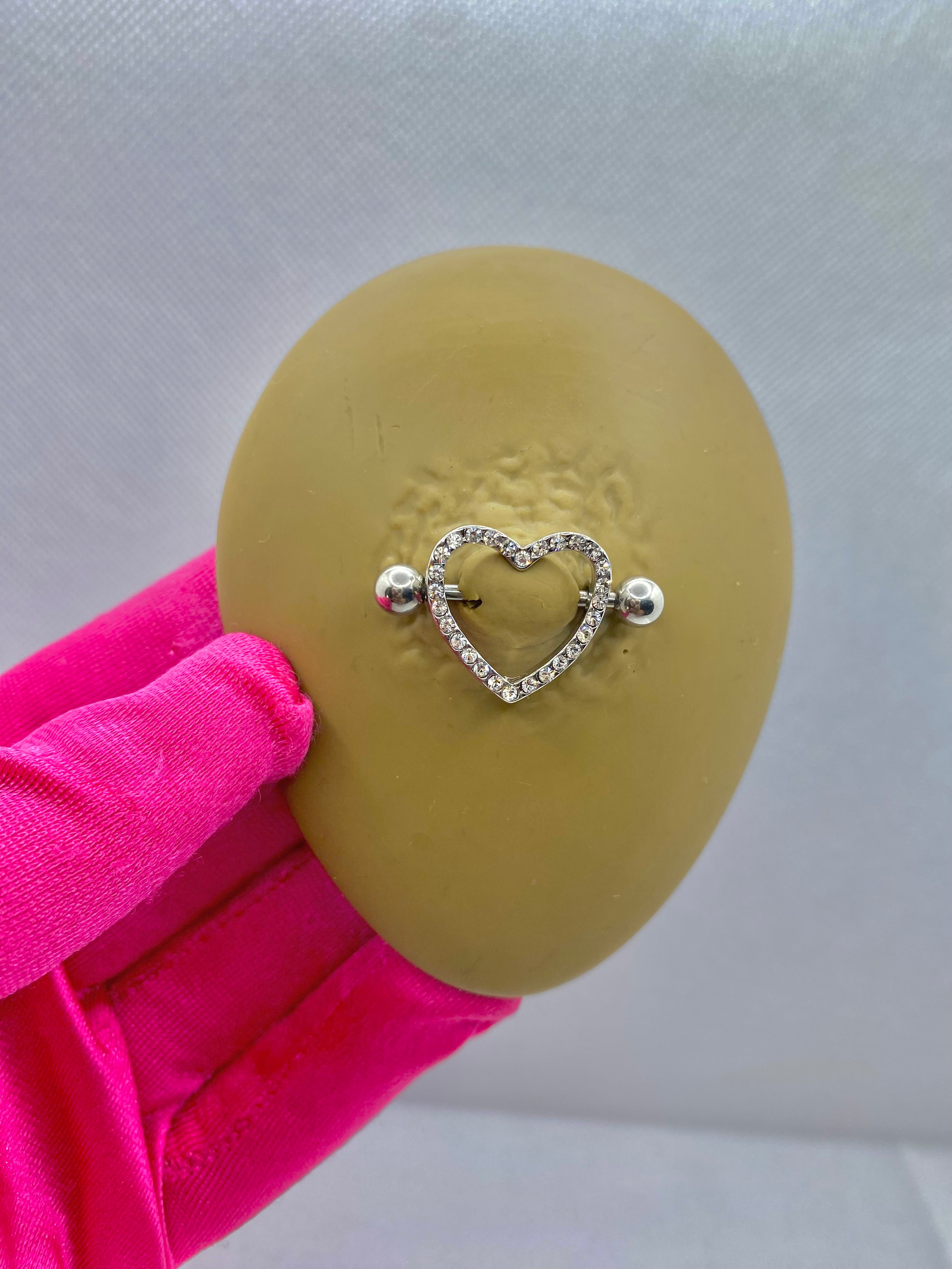 Heart on Ice Nipple Rings