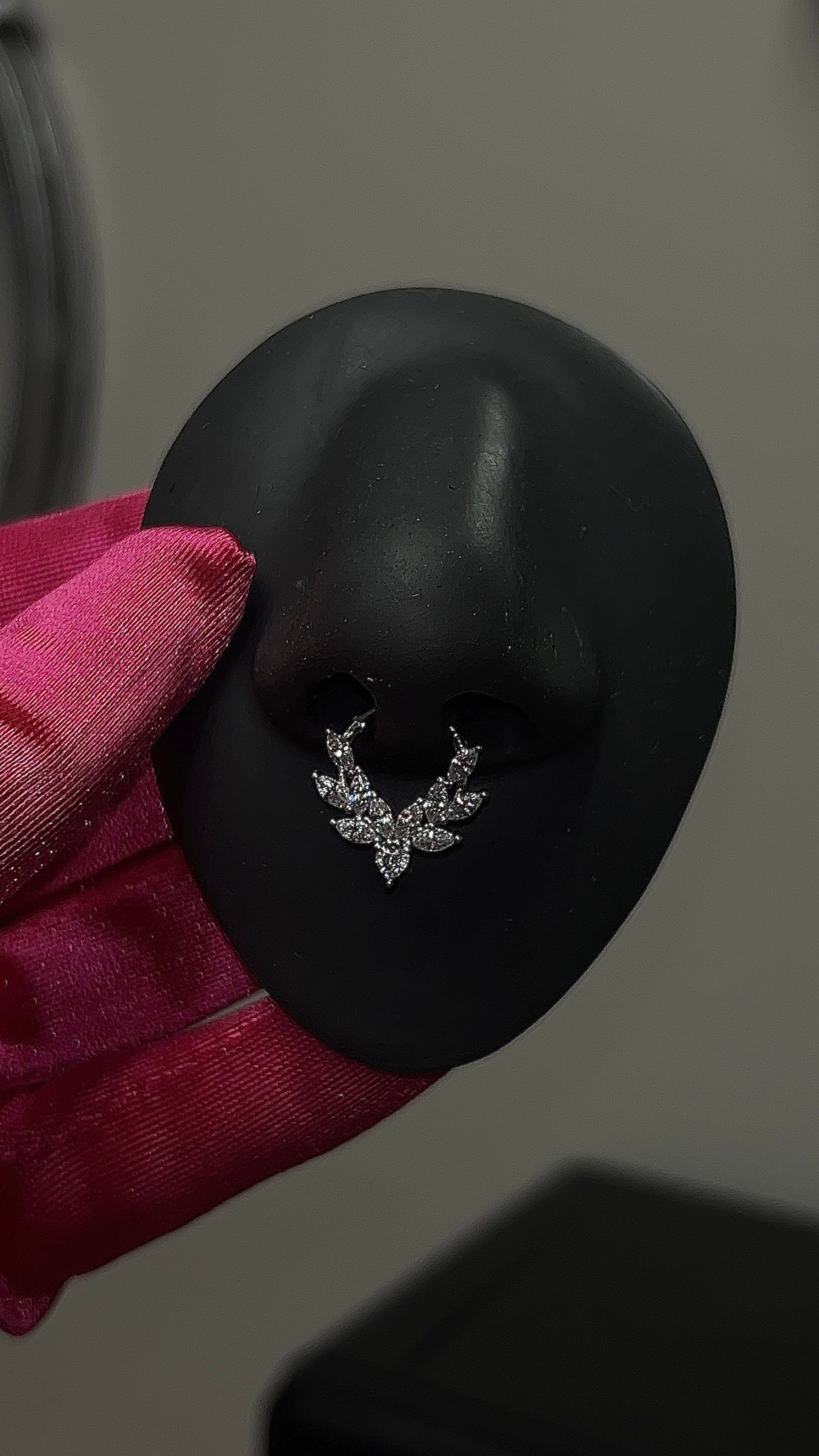 Silver Diamond Septum Ring
