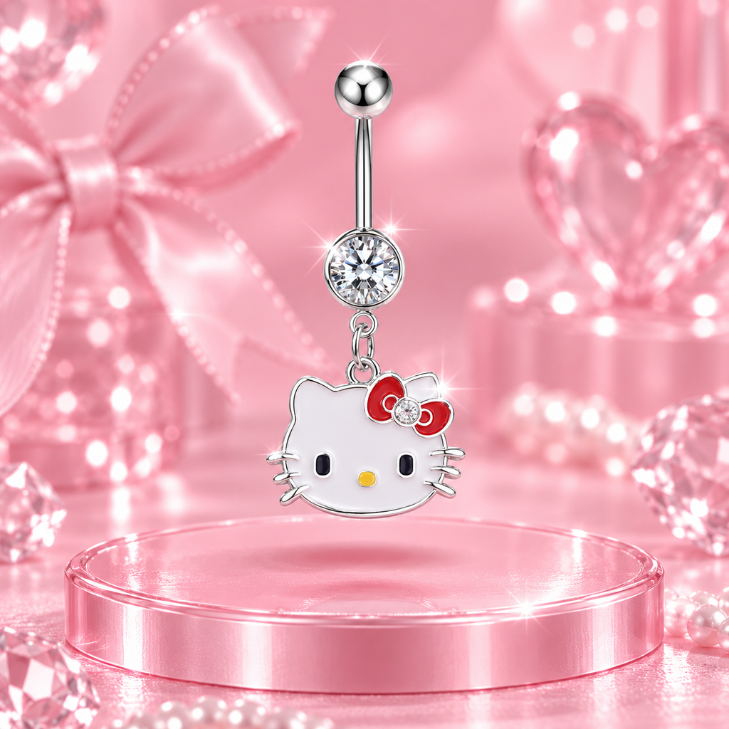 Red Kitty Belly Ring