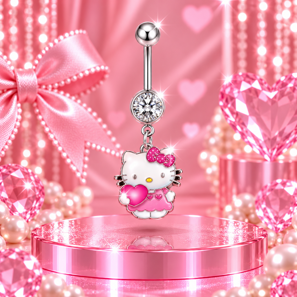 Valentine Kitty Belly Ring