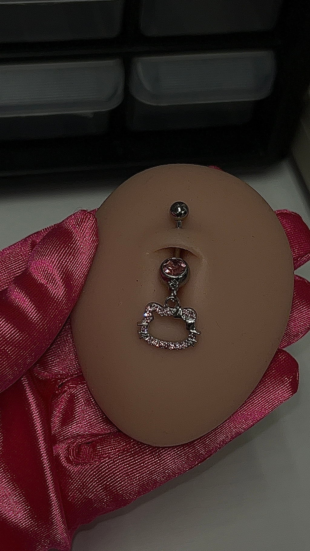 Pink Kitty Belly Ring