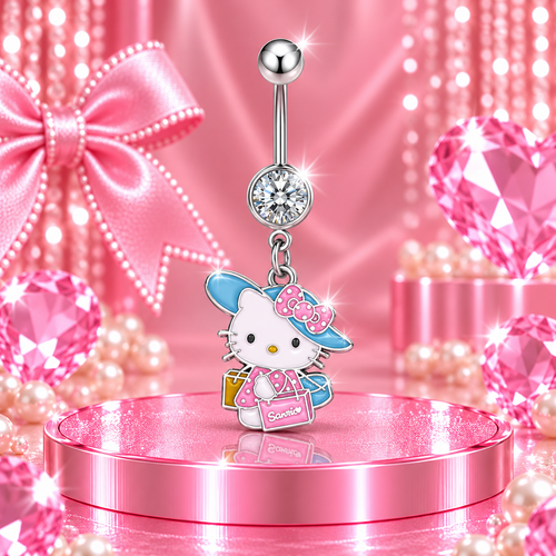 Beach Kitty Belly Ring