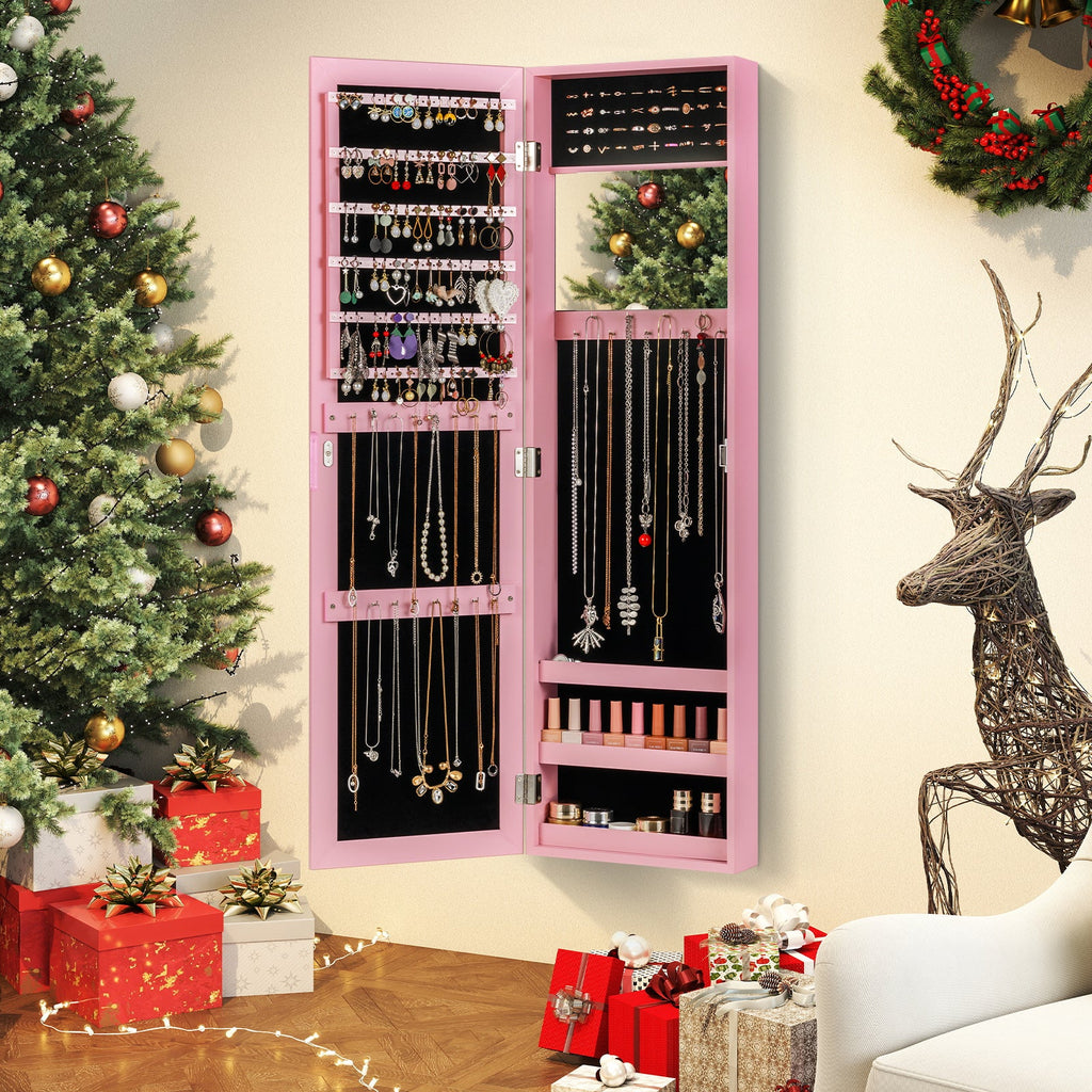 Jewelry Cabinet Wall or Door Mounted Jewelry Armoire Modern Hanging Jewelry Organizer
