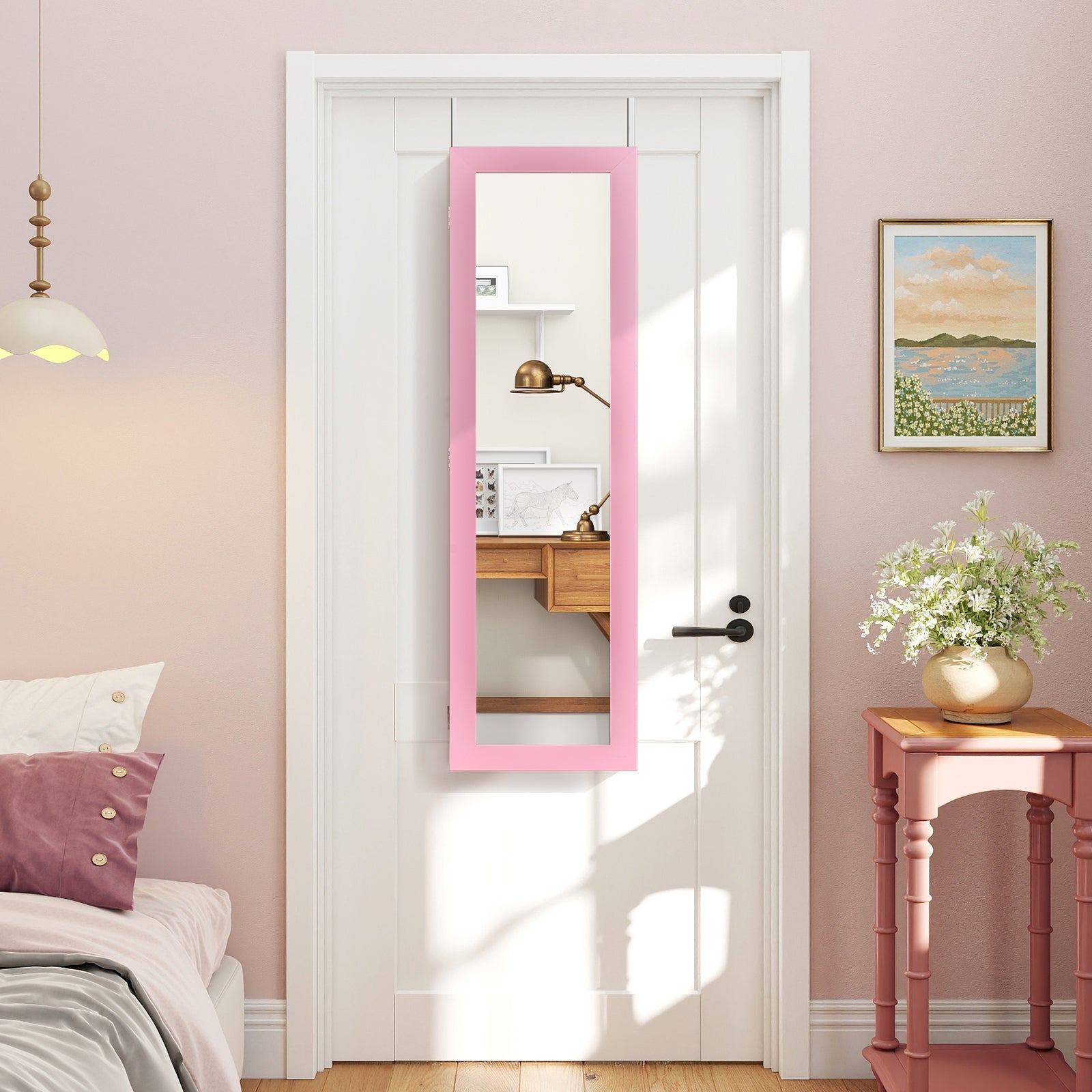 Jewelry Cabinet Wall or Door Mounted Jewelry Armoire Modern Hanging Jewelry Organizer
